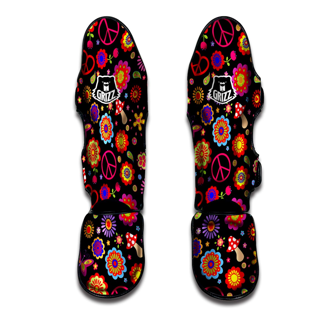 Abstract Flower Hippie Muay Thai Shin Guard-grizzshop