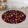 Abstract Flower Hippie Round Rug-grizzshop