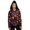 Load image into Gallery viewer, Abstract Flower Hippie Women&#39;s Bomber Jacket-grizzshop