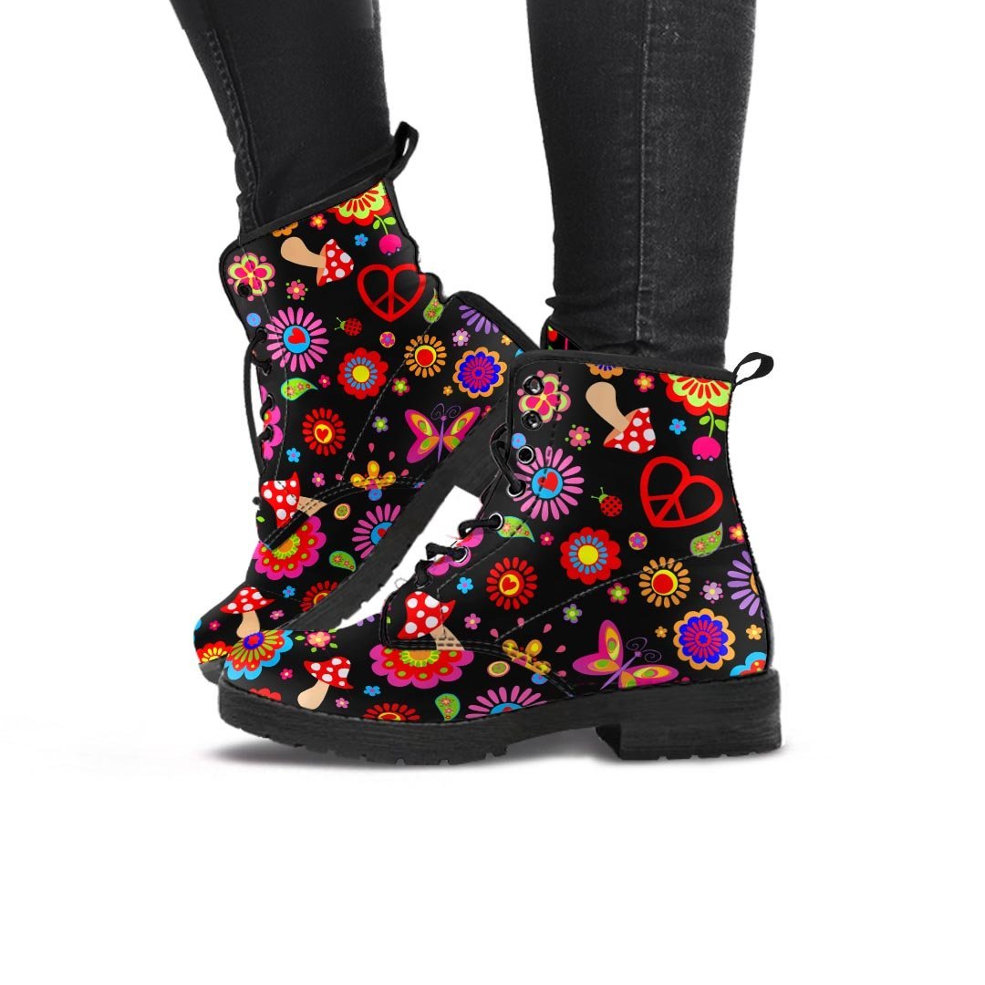 Abstract Flower Hippie Women's Boots-grizzshop