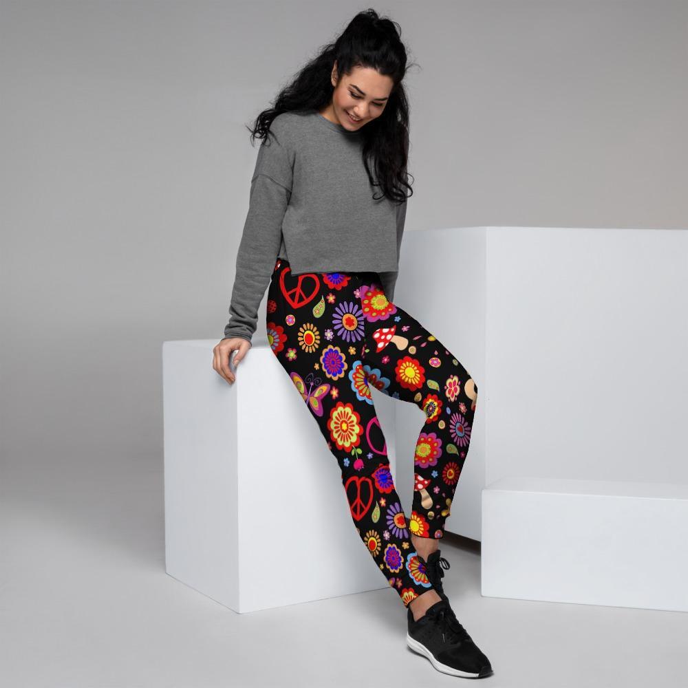 Abstract Flower Hippie Women's Joggers-grizzshop