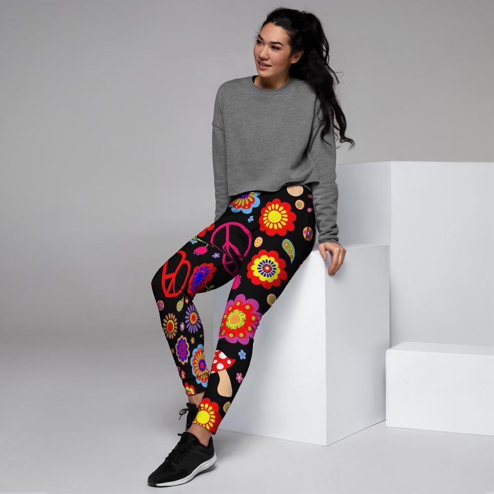 Abstract Flower Hippie Women's Joggers-grizzshop