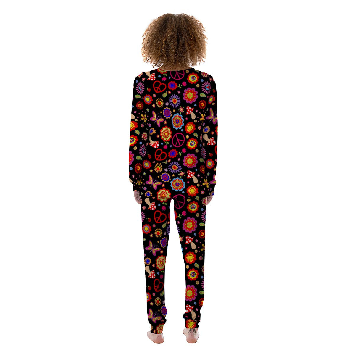 Abstract Flower Hippie Women's Pajamas-grizzshop