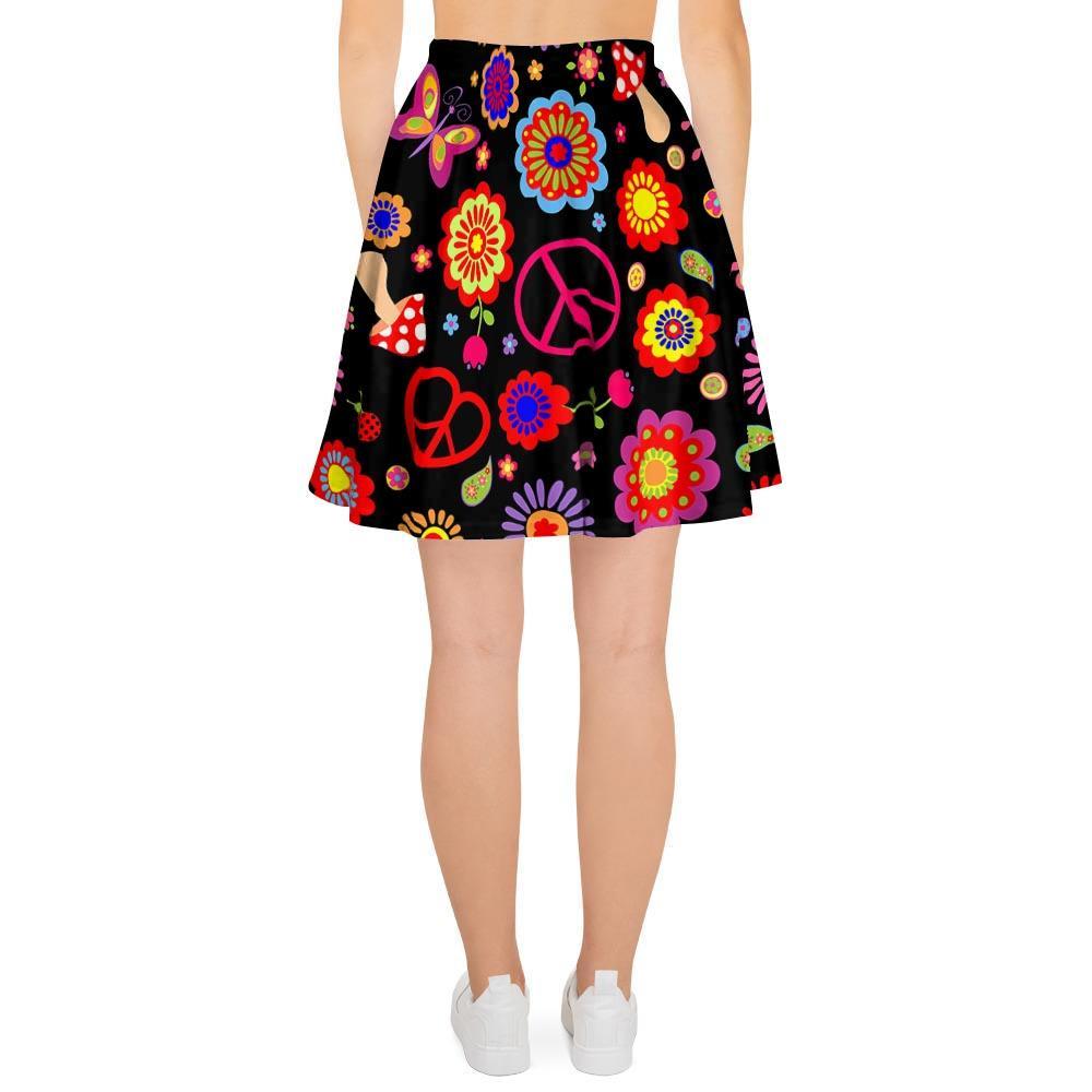 Abstract Flower Hippie Women's Skirt-grizzshop