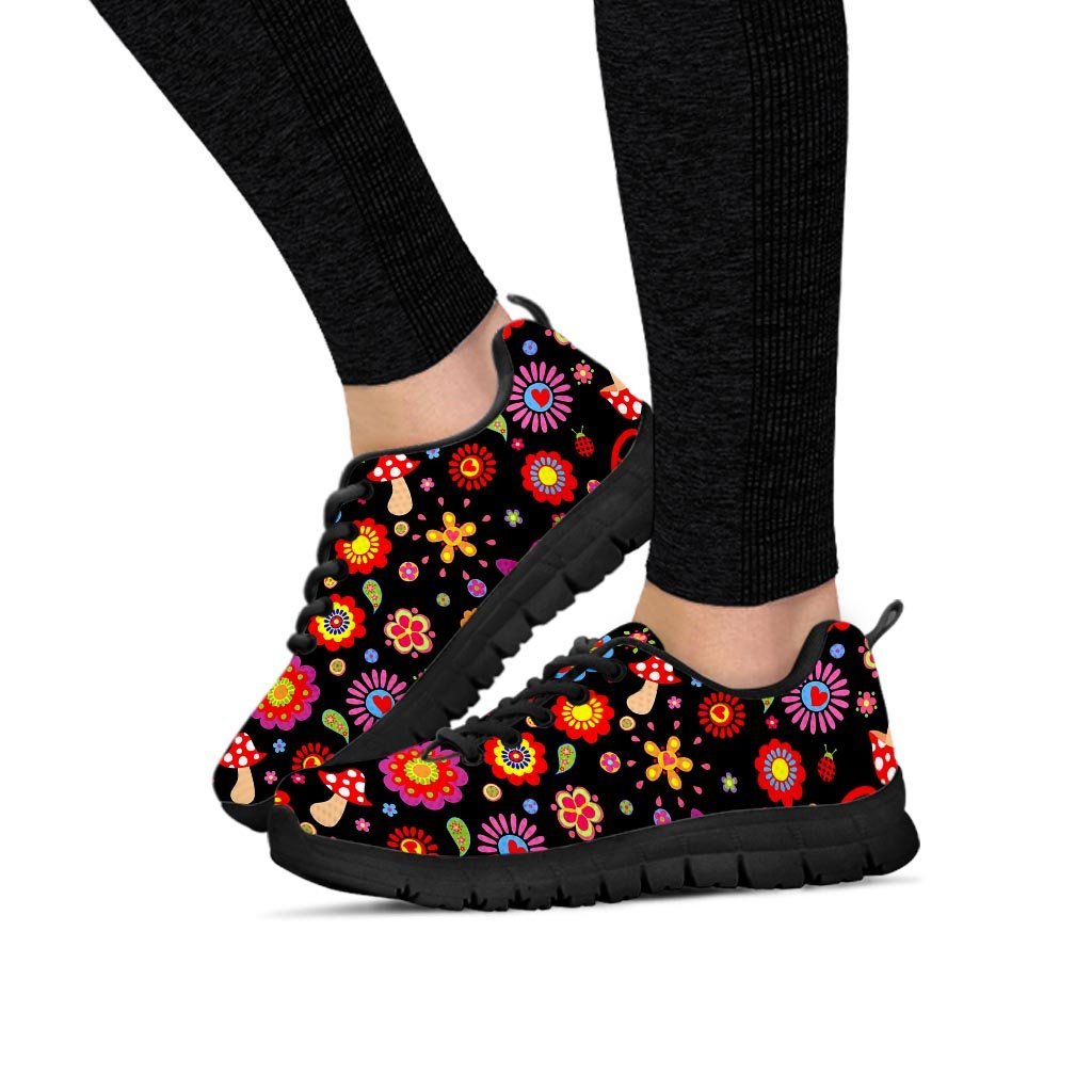 Abstract Flower Hippie Women's Sneakers-grizzshop