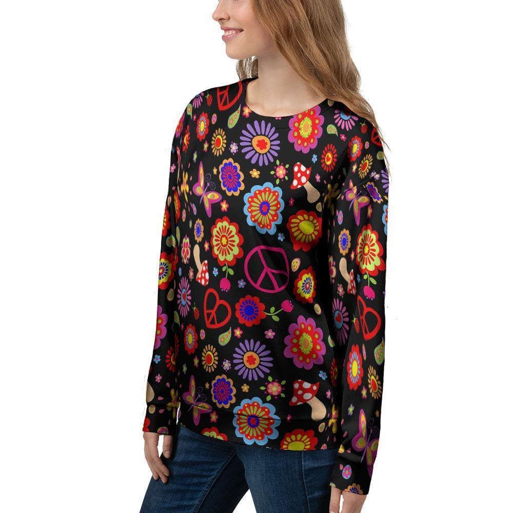 Abstract Flower Hippie Women's Sweatshirt-grizzshop