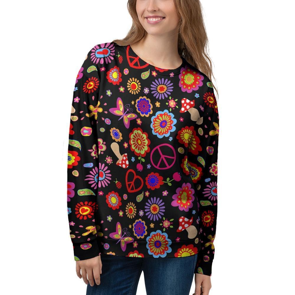 Abstract Flower Hippie Women's Sweatshirt-grizzshop