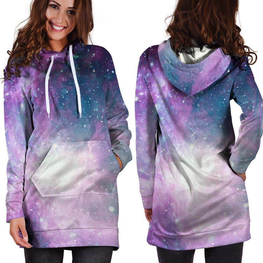 Abstract Galaxy Space Hoodie Dress-grizzshop