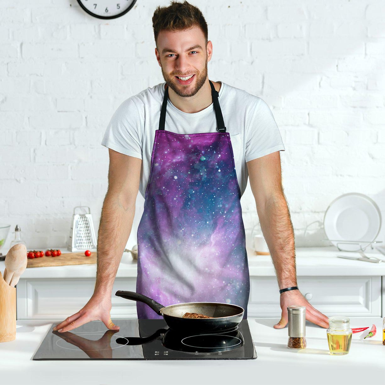 Abstract Galaxy Space Men's Apron-grizzshop