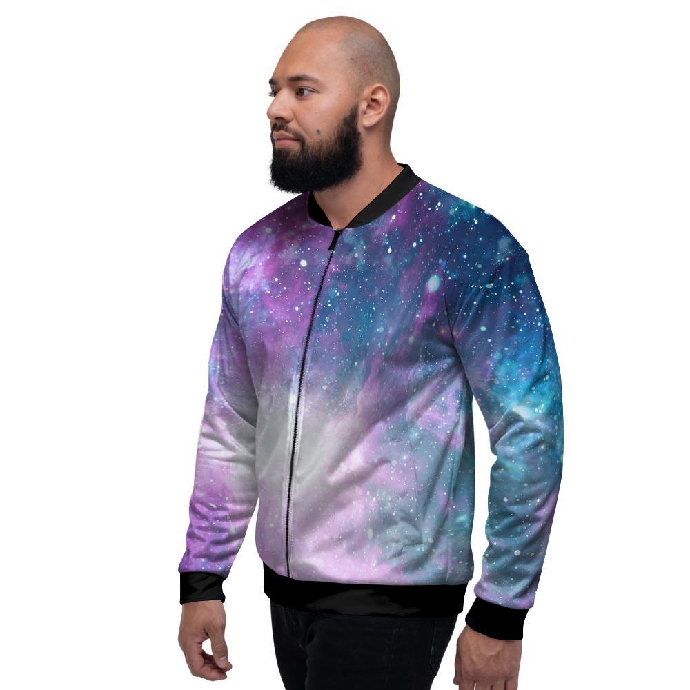 Abstract Galaxy Space Men's Bomber Jacket-grizzshop