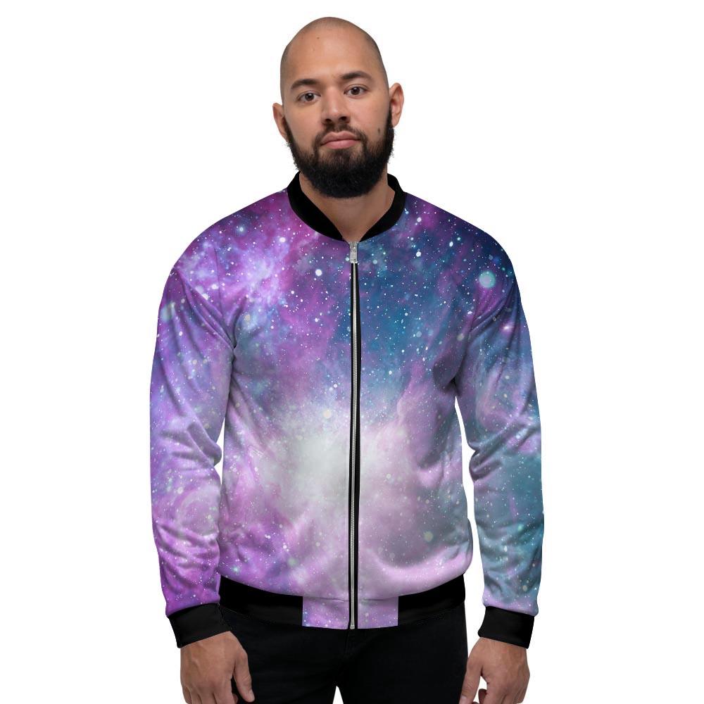 Abstract Galaxy Space Men's Bomber Jacket-grizzshop