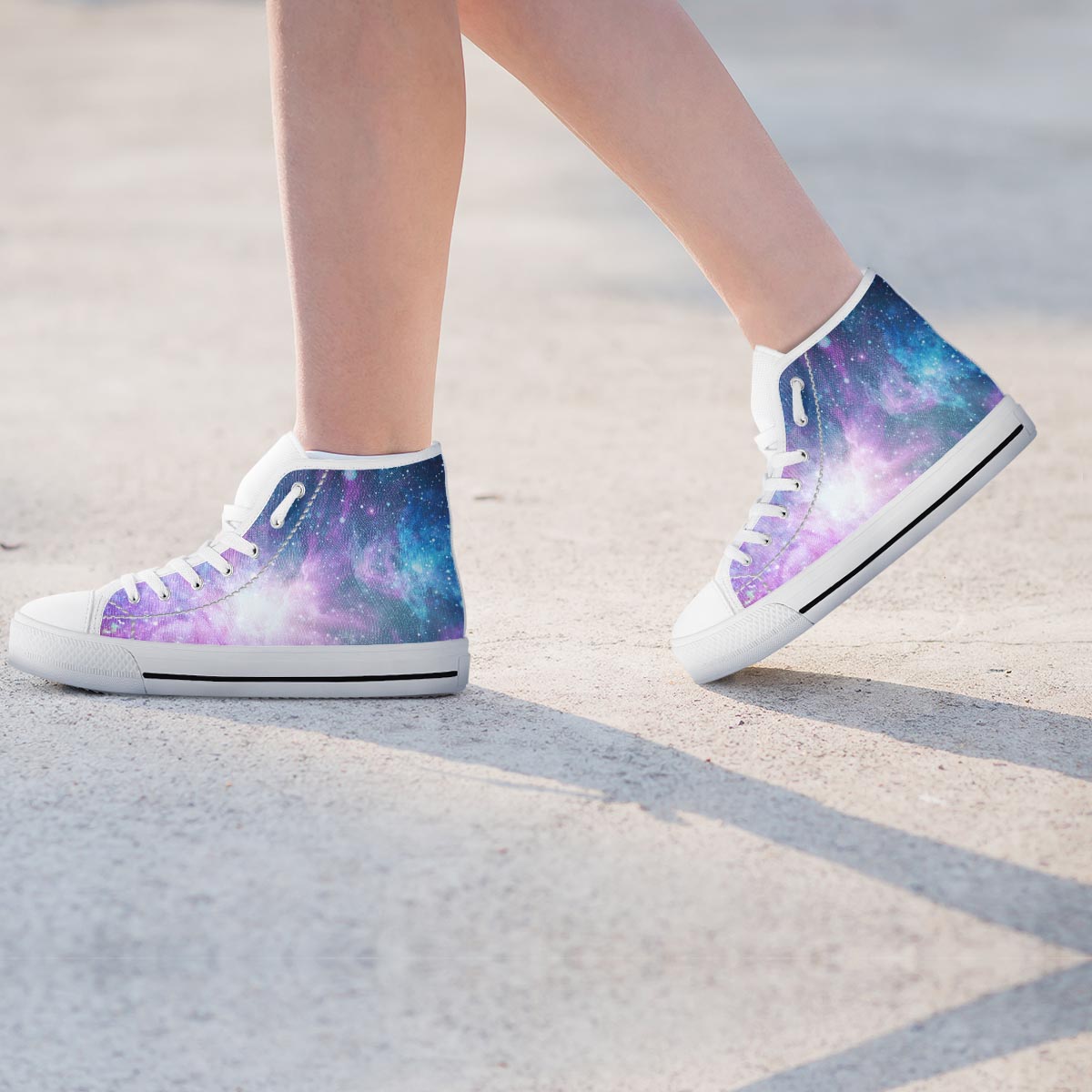 Abstract Galaxy Space Women's High Top Shoes-grizzshop