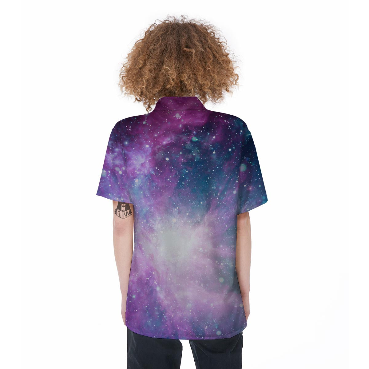 Abstract Galaxy Space Women's Short Sleeve Shirts-grizzshop