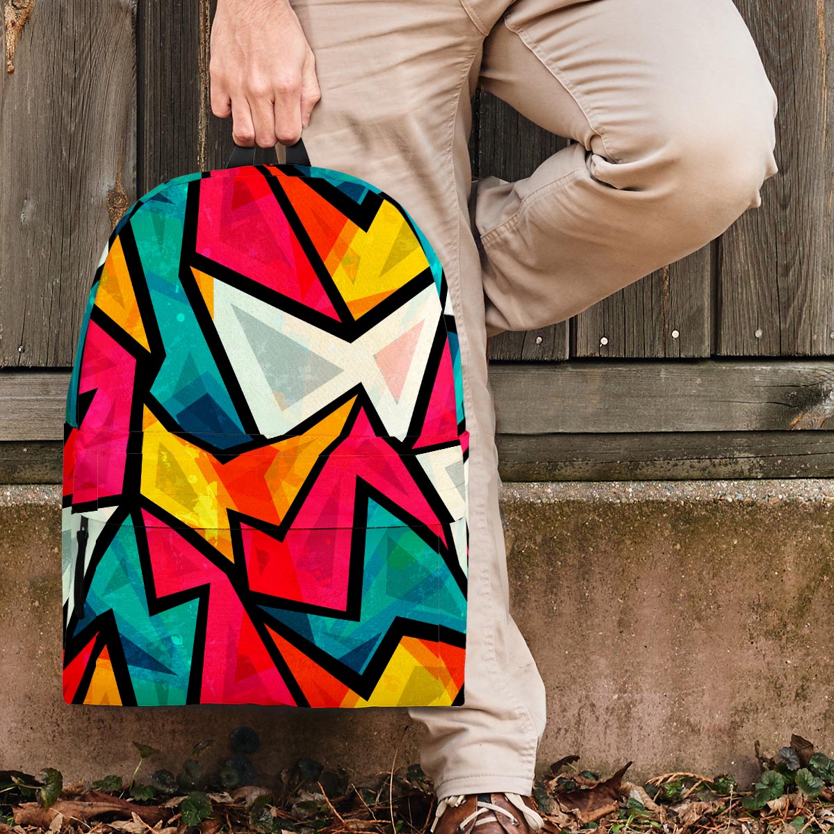Abstract Geometric Colorful Backpack-grizzshop
