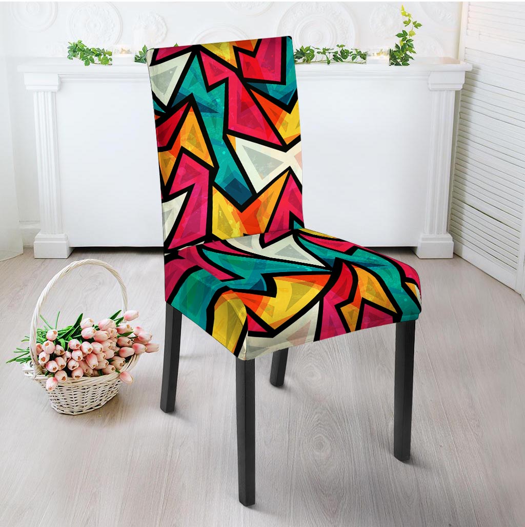 Abstract Geometric Colorful Chair Cover-grizzshop