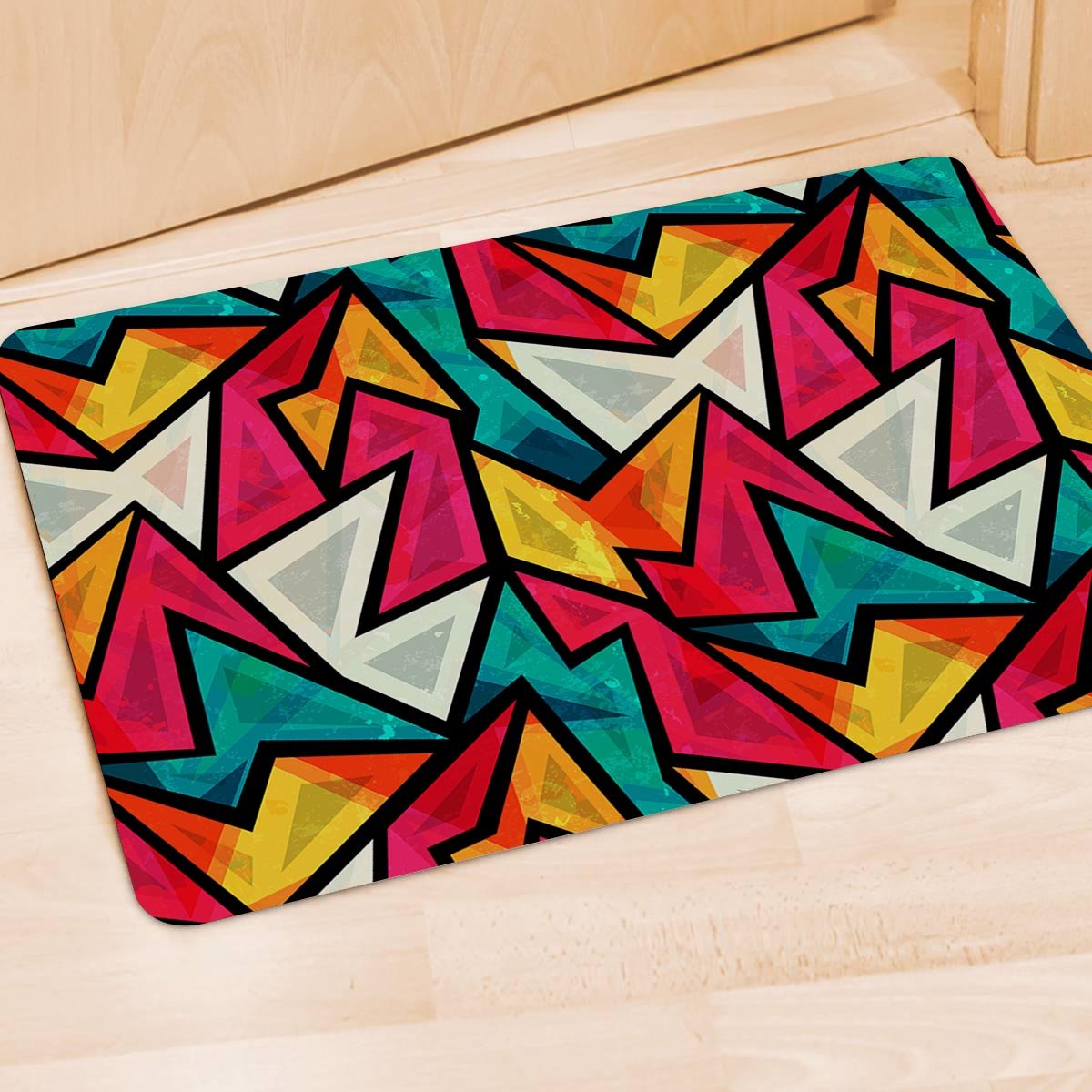 Abstract Geometric Colorful Door Mat-grizzshop