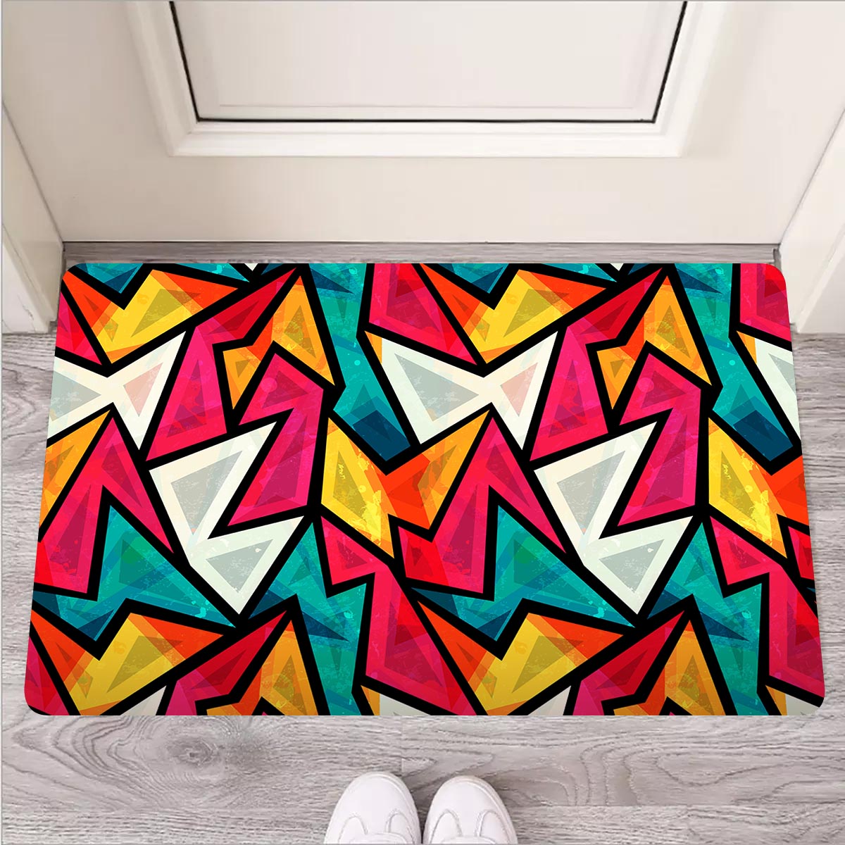 Abstract Geometric Colorful Door Mat-grizzshop