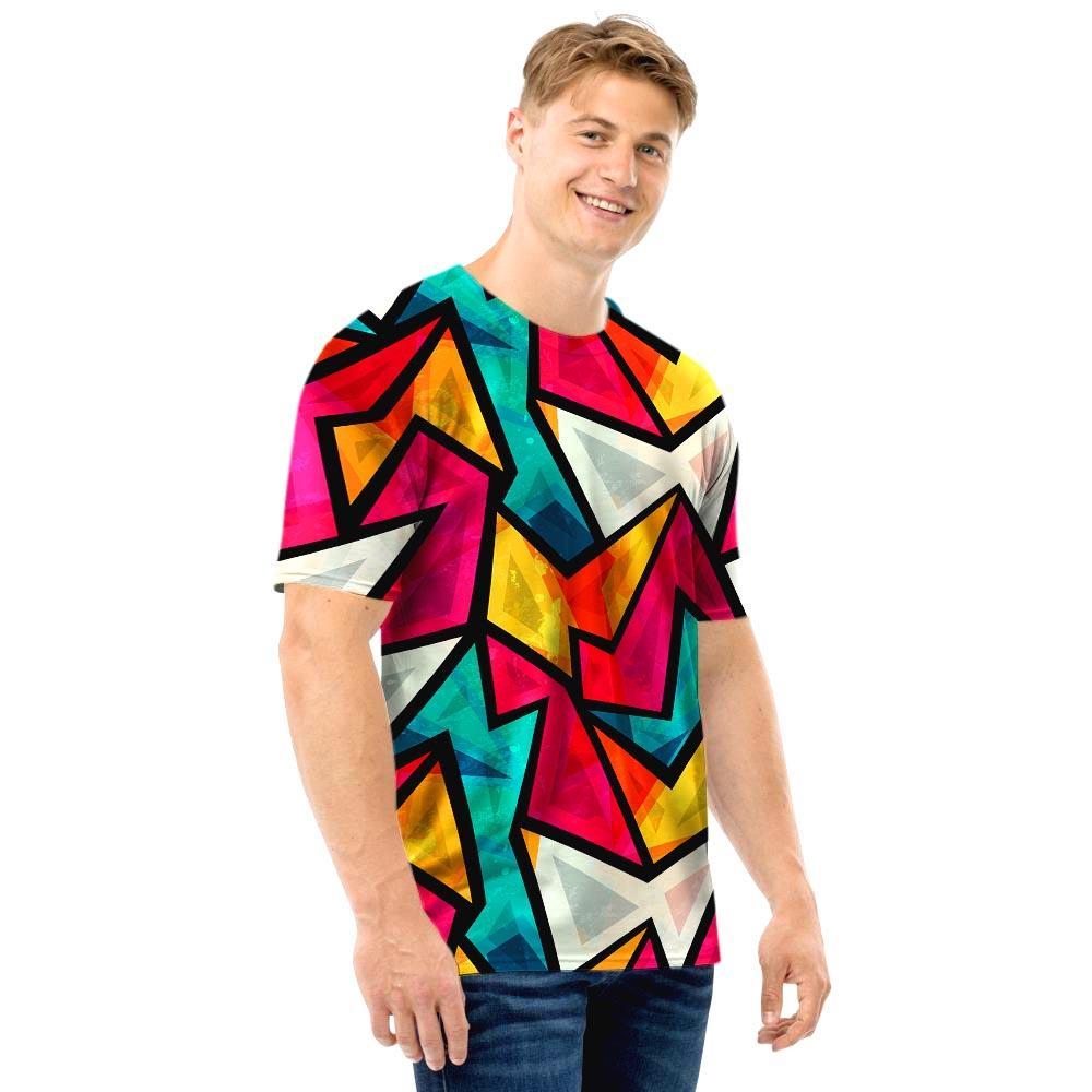 Abstract Geometric Colorful Men T Shirt-grizzshop