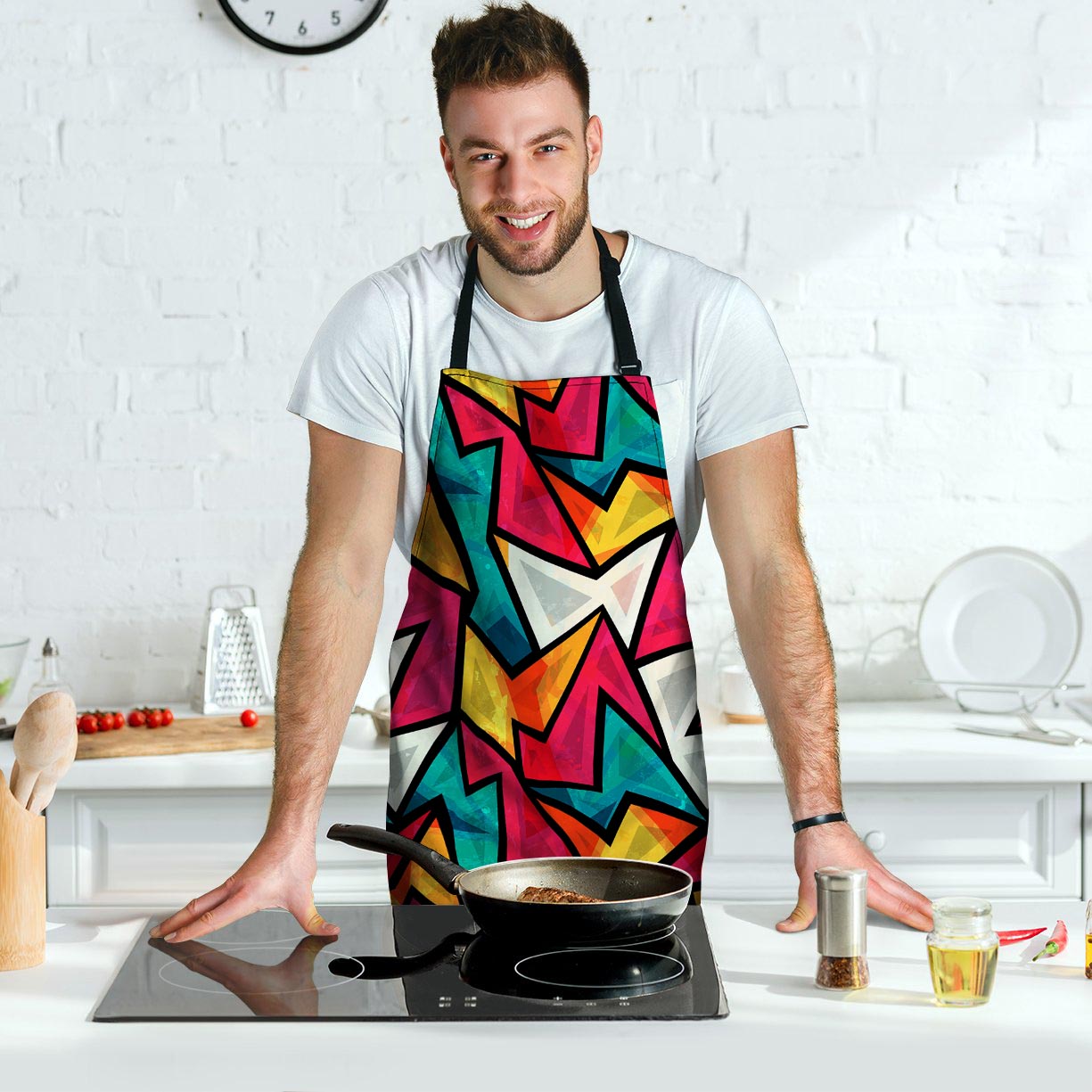 Abstract Geometric Colorful Men's Apron-grizzshop