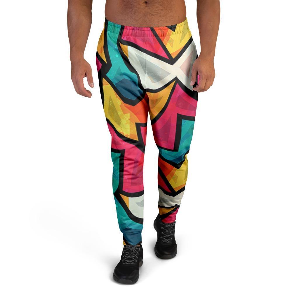 Abstract Geometric Colorful Men's Joggers-grizzshop