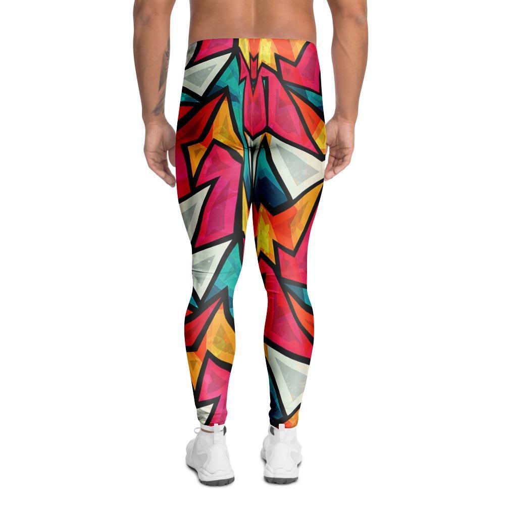 Abstract Geometric Colorful Men's Leggings-grizzshop