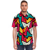 Abstract Geometric Colorful Men's Short Sleeve Shirt-grizzshop