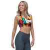 Abstract Geometric Colorful Sports Bra-grizzshop
