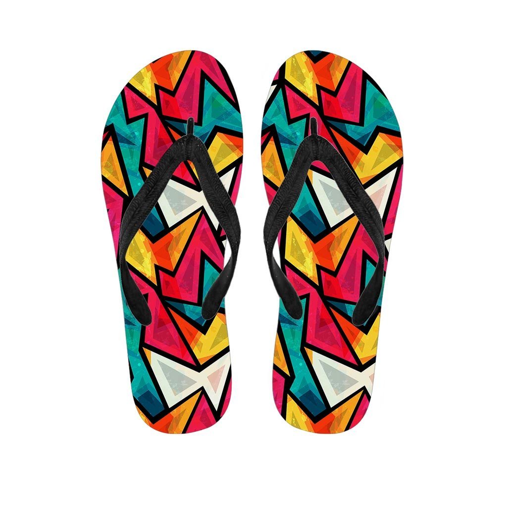 Abstract Geometric Colorful Women's Flip Flops-grizzshop
