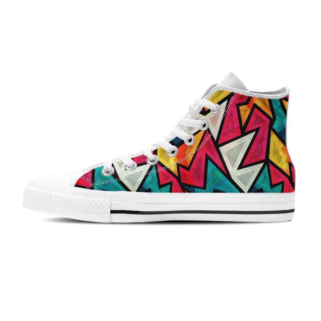 Abstract Geometric Colorful Women's High Top Shoes-grizzshop