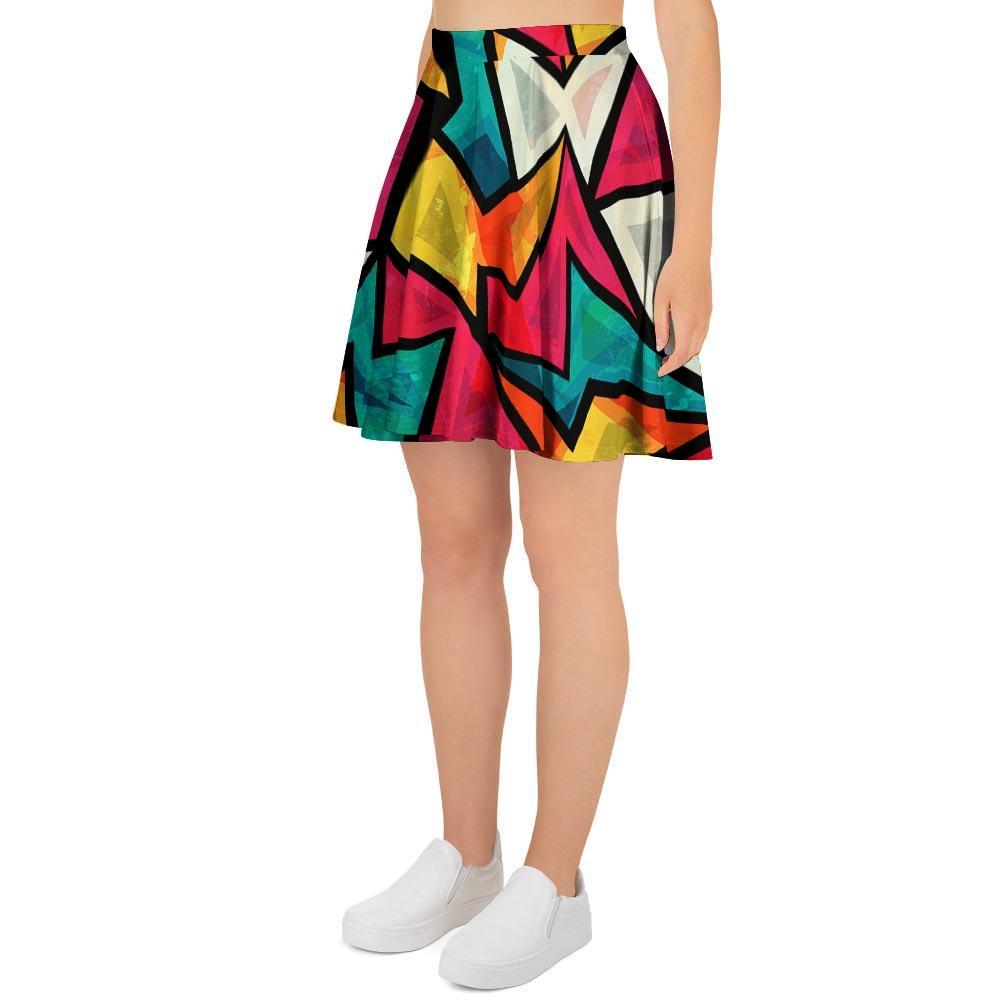 Abstract Geometric Colorful Women's Skirt-grizzshop
