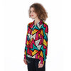 Abstract Geometric Colorful Women's Zip Up Hoodie-grizzshop