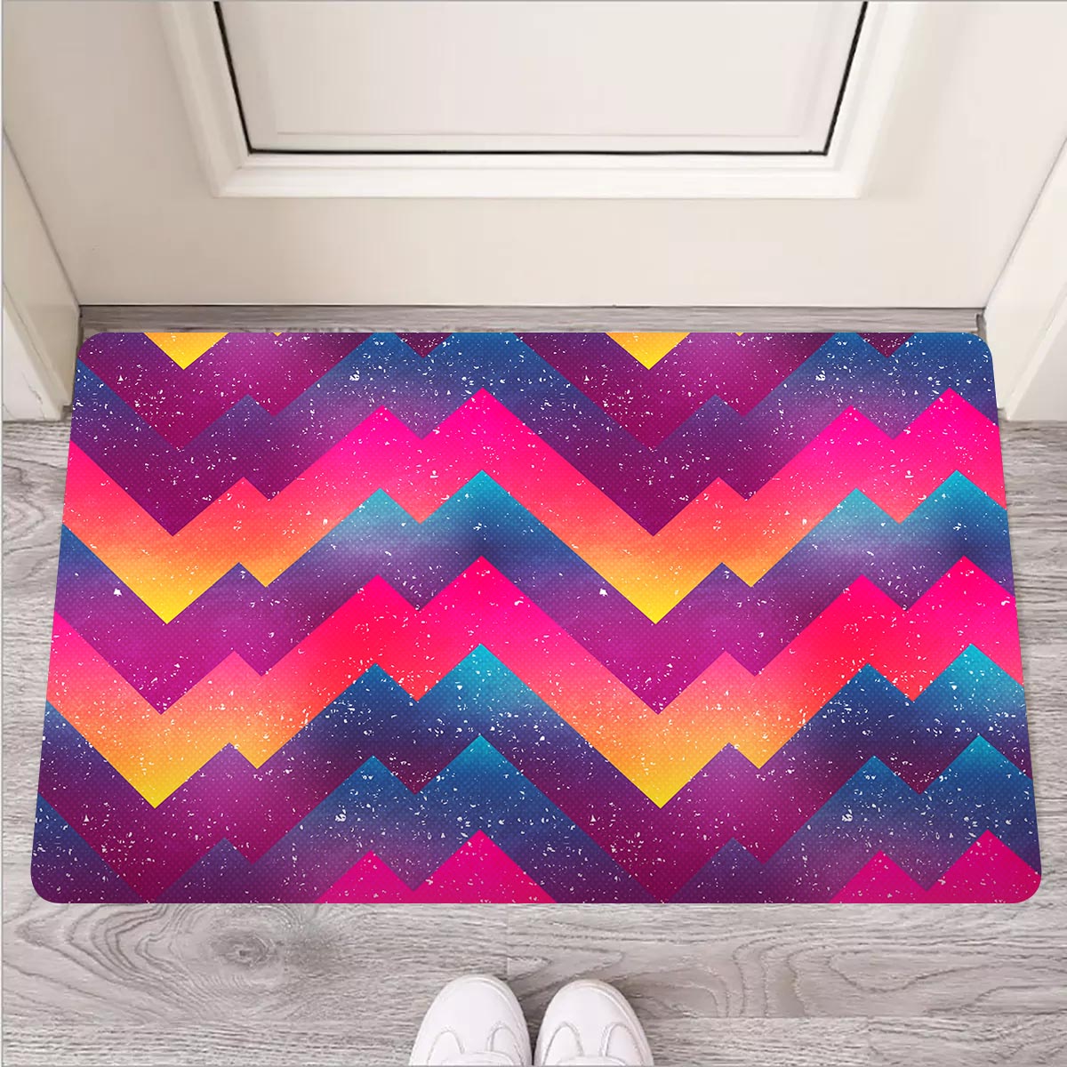 Abstract Geometric Grunge Door Mat-grizzshop