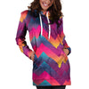 Abstract Geometric Grunge Hoodie Dress-grizzshop