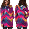 Abstract Geometric Grunge Hoodie Dress-grizzshop