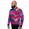 Abstract Geometric Grunge Men's Bomber Jacket-grizzshop