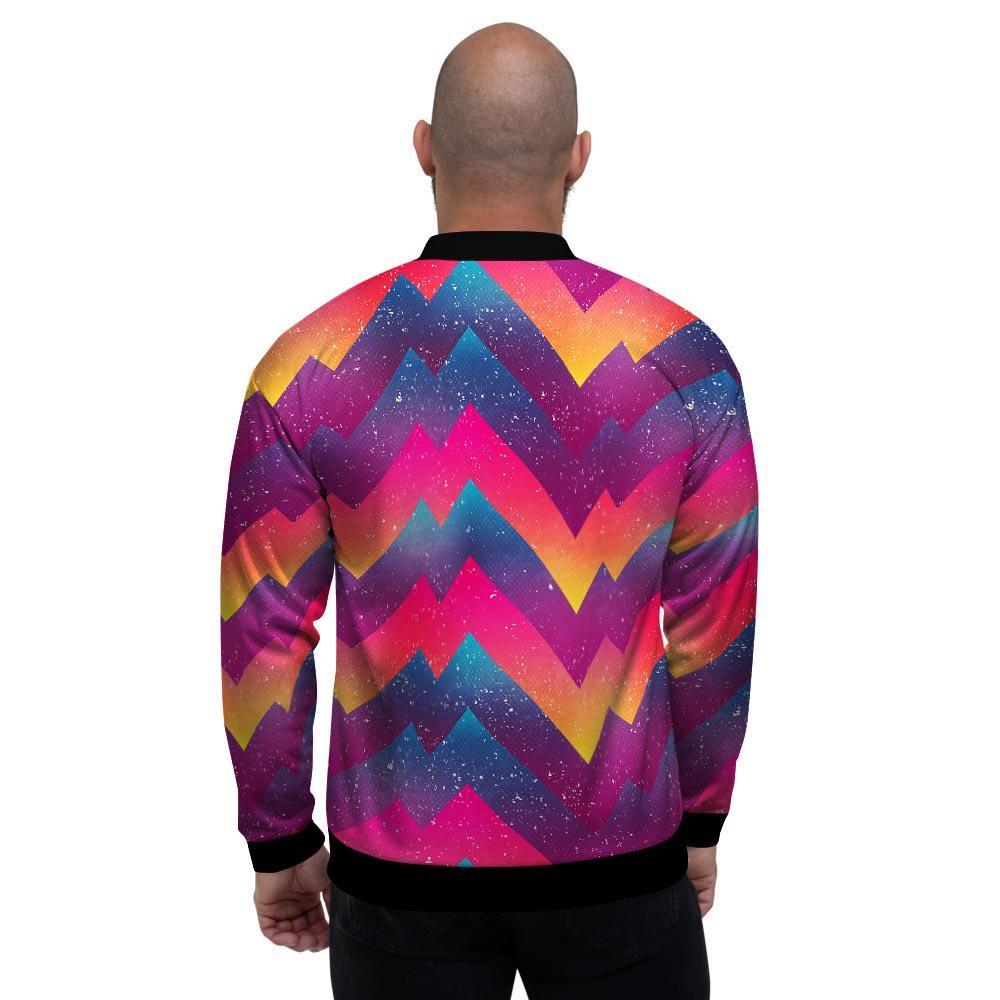 Abstract Geometric Grunge Men's Bomber Jacket-grizzshop