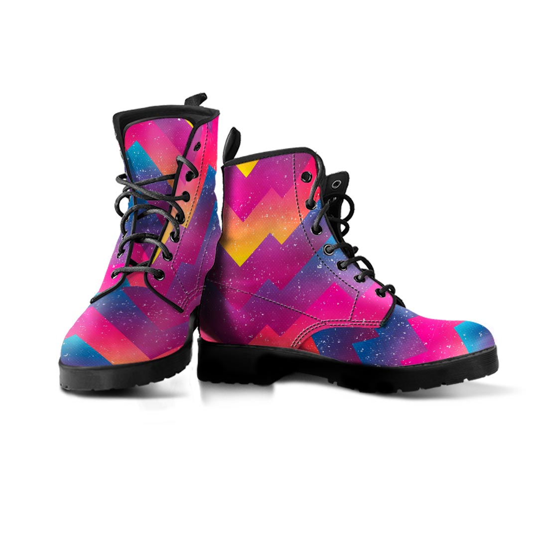 Abstract Geometric Grunge Men's Boots-grizzshop