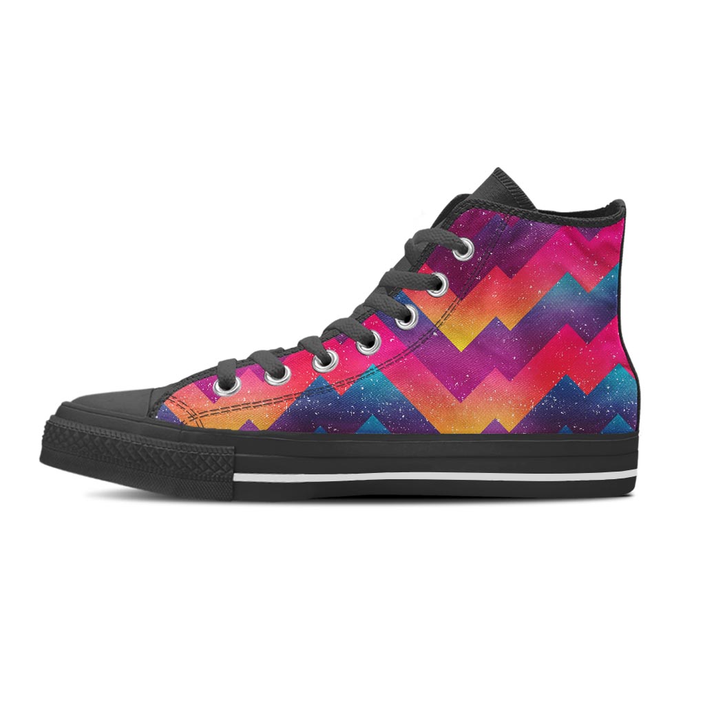 Abstract Geometric Grunge Men's High Top Shoes-grizzshop