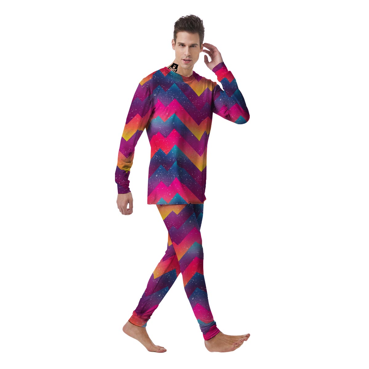 Abstract Geometric Grunge Men's Pajamas-grizzshop