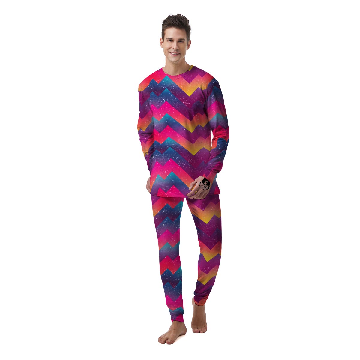 Abstract Geometric Grunge Men's Pajamas-grizzshop