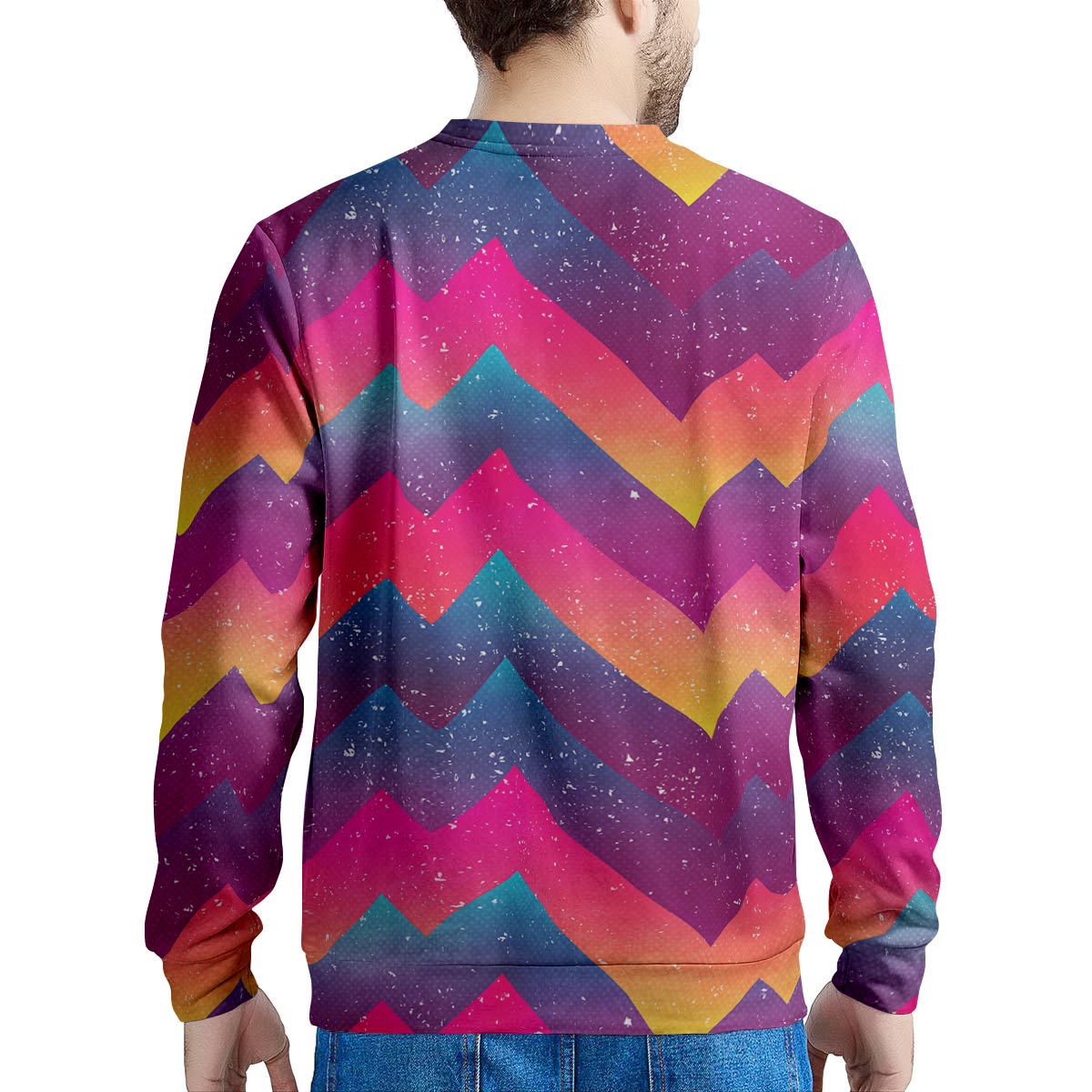 Abstract Geometric Grunge Men's Sweatshirt-grizzshop