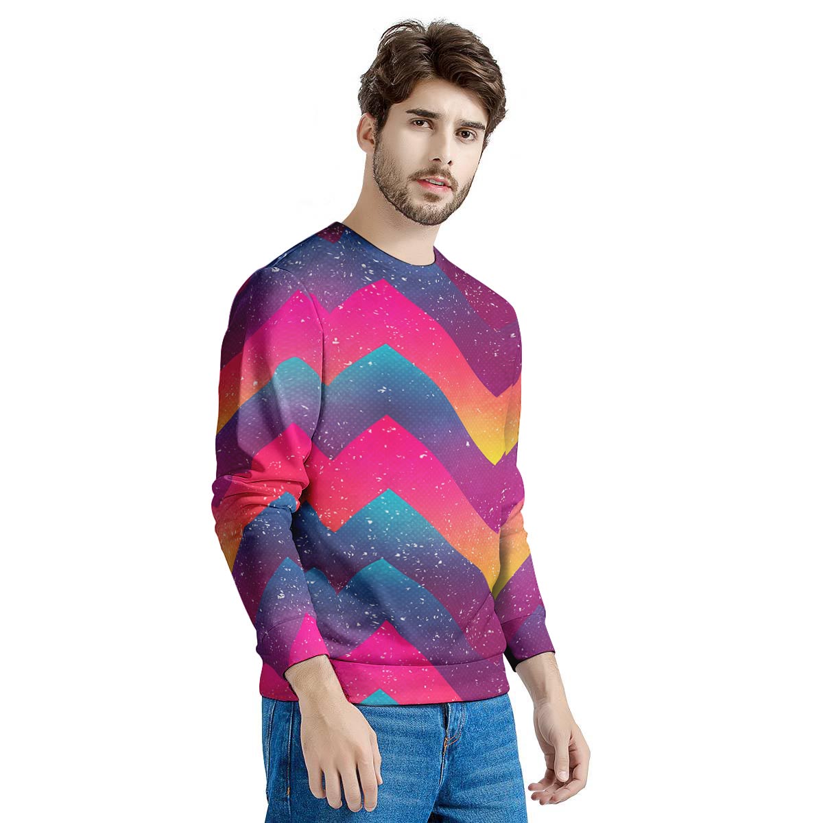 Abstract Geometric Grunge Men's Sweatshirt-grizzshop