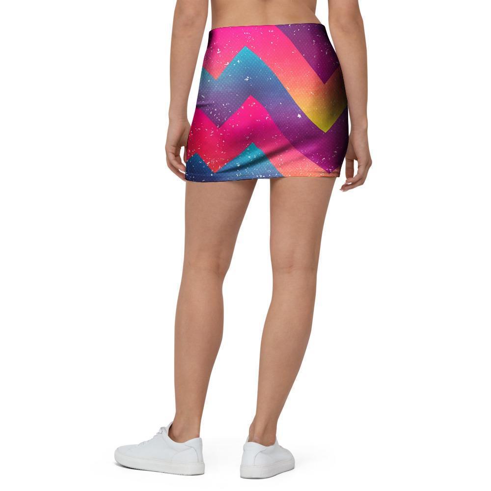 Abstract Geometric Grunge Mini Skirt-grizzshop