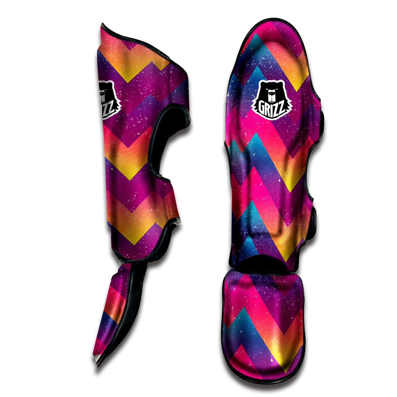 Abstract Geometric Grunge Muay Thai Shin Guard-grizzshop