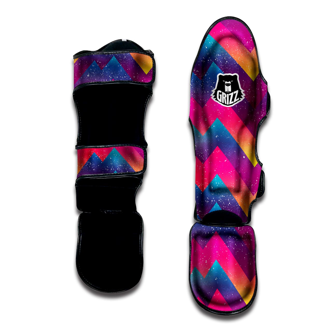 Abstract Geometric Grunge Muay Thai Shin Guard-grizzshop