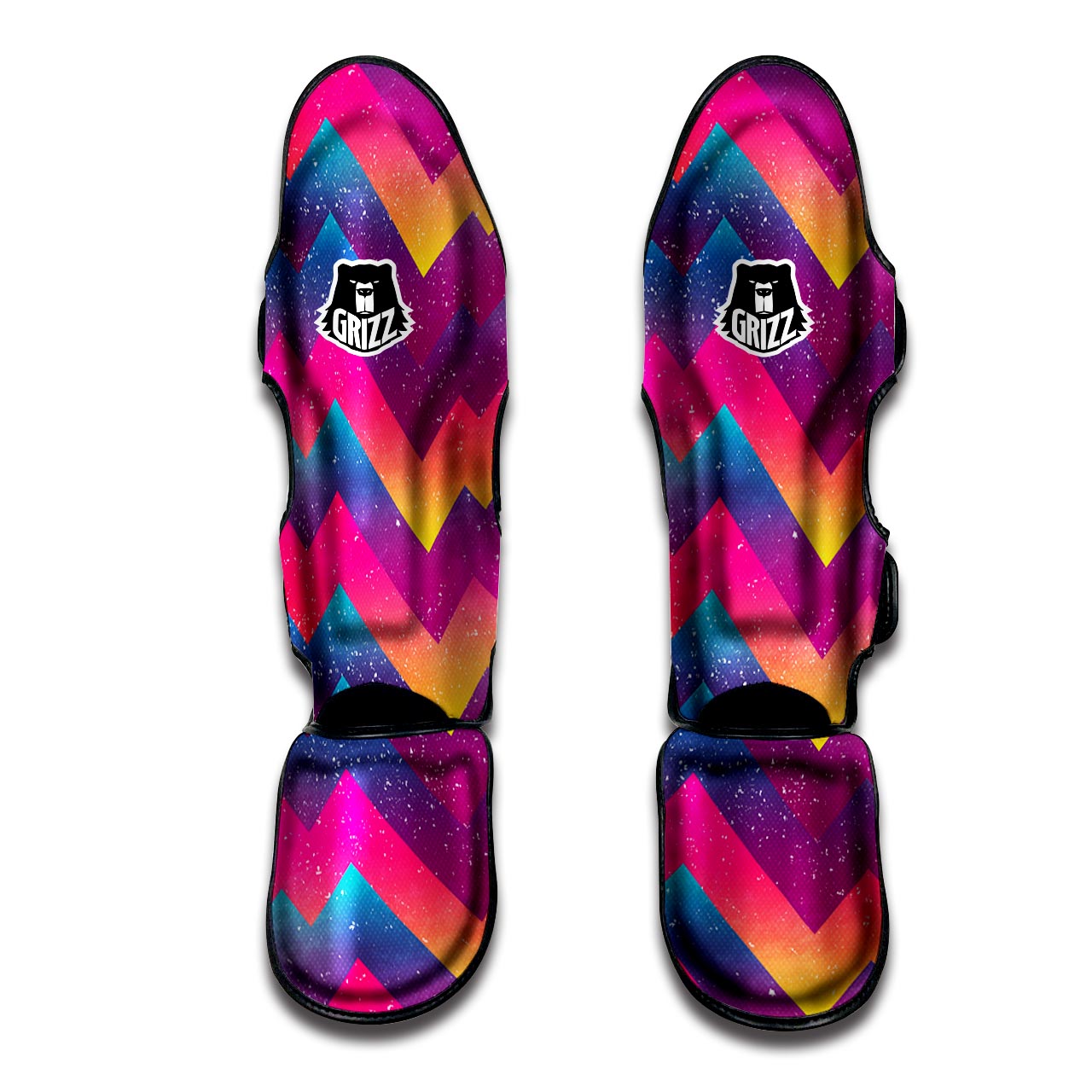 Abstract Geometric Grunge Muay Thai Shin Guard-grizzshop