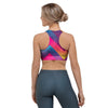 Abstract Geometric Grunge Sports Bra-grizzshop