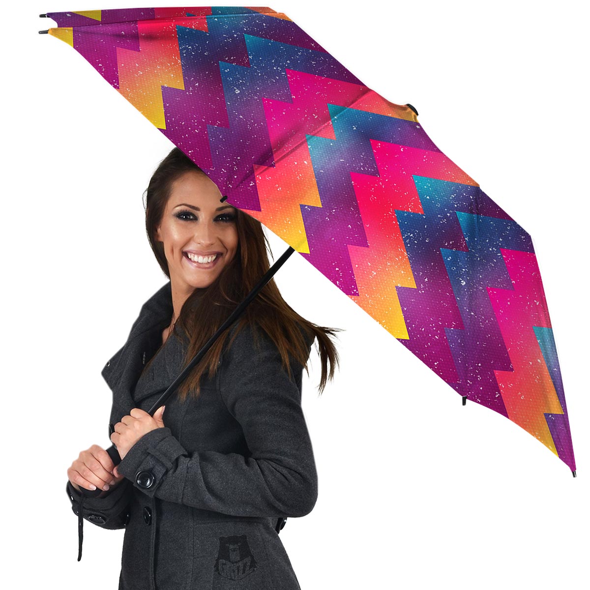 Abstract Geometric Grunge Umbrella-grizzshop