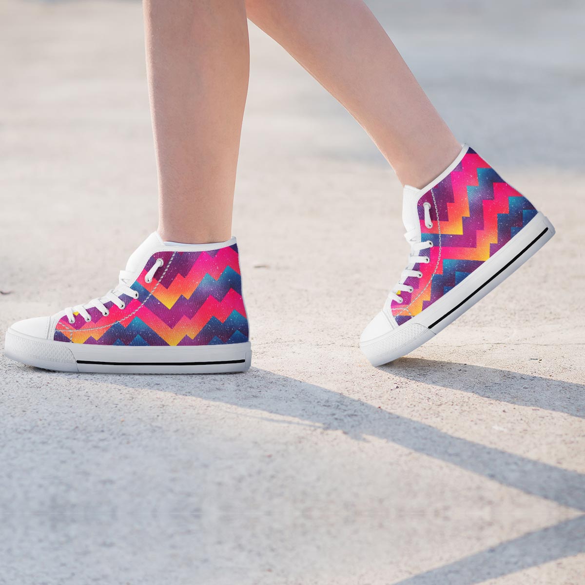 Abstract Geometric Grunge Women's High Top Shoes-grizzshop