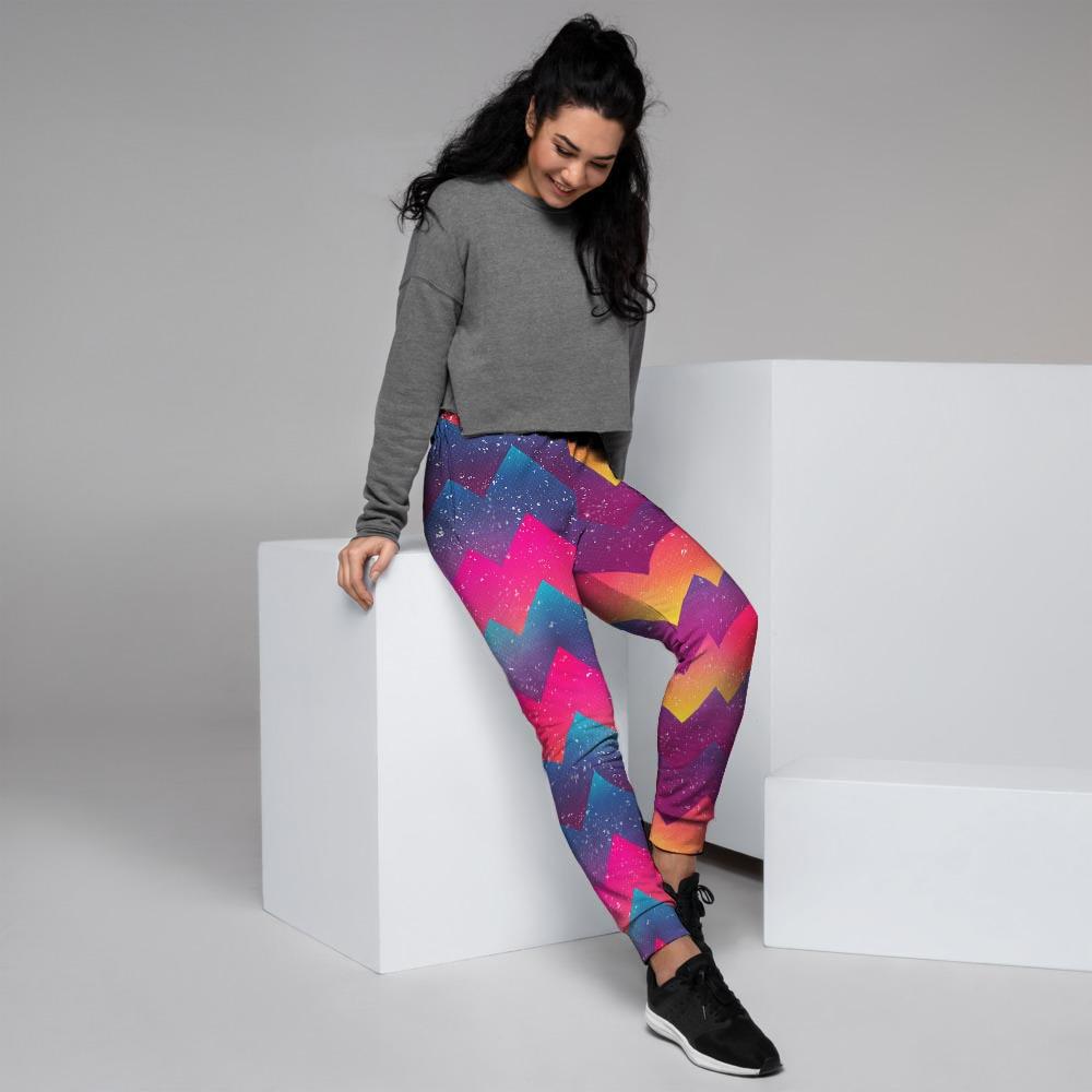 Abstract Geometric Grunge Women's Joggers-grizzshop